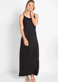 Maxikleid, tailliert aus fließendem Viskose Mix