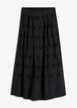 Maxirock aus Bio-Baumwolle mit Lochstickerei