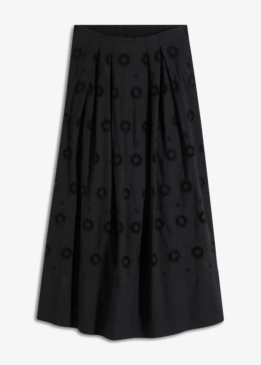 Maxirock aus Bio-Baumwolle mit Lochstickerei