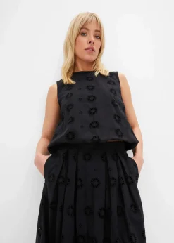 Maxirock aus Bio-Baumwolle mit Lochstickerei