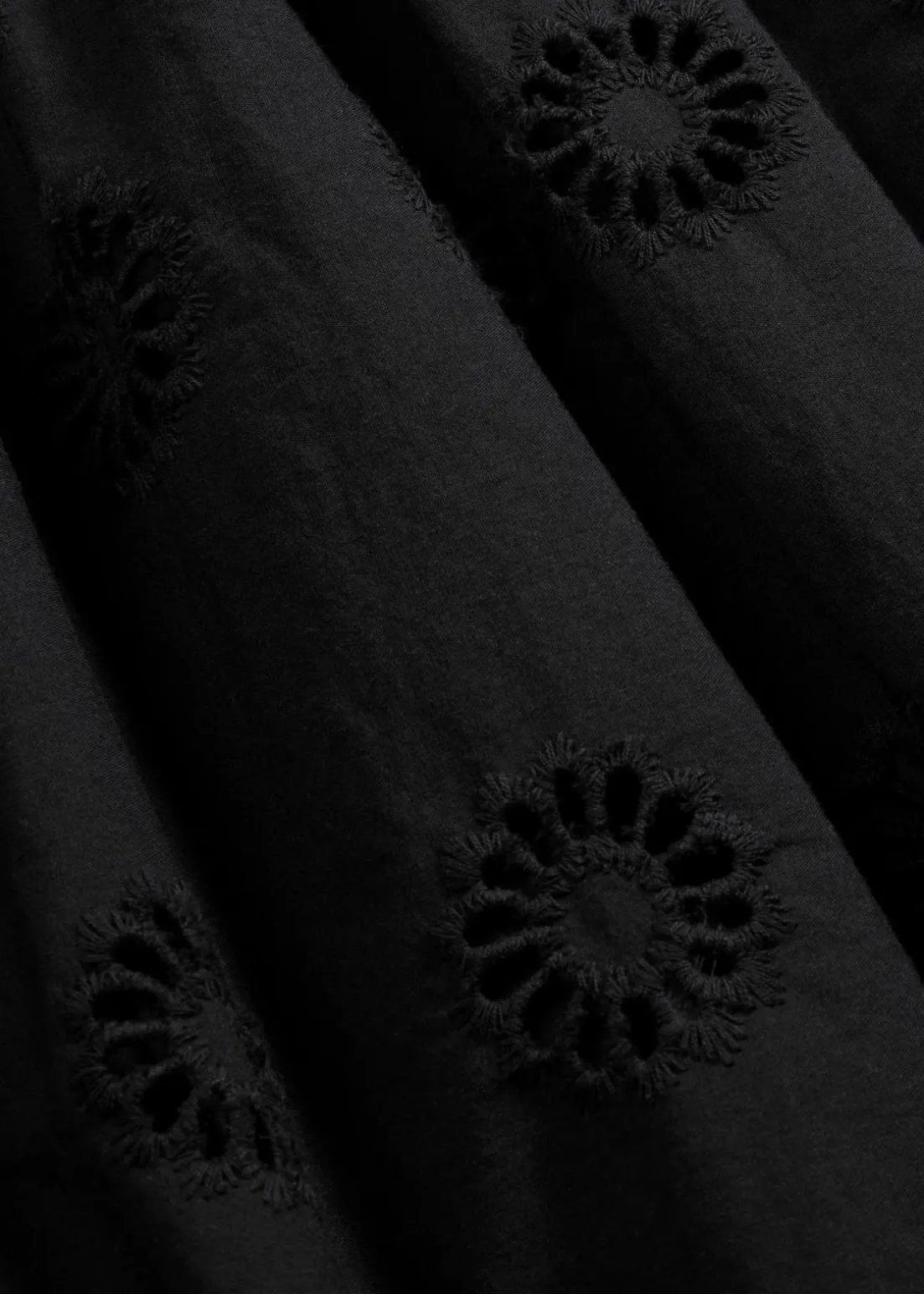 Maxirock aus Bio-Baumwolle mit Lochstickerei