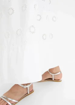 Maxirock aus Bio-Baumwolle mit Lochstickerei