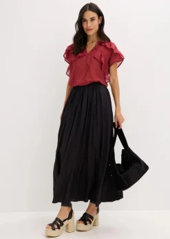 Maxirock aus strukturiertem Crinkle