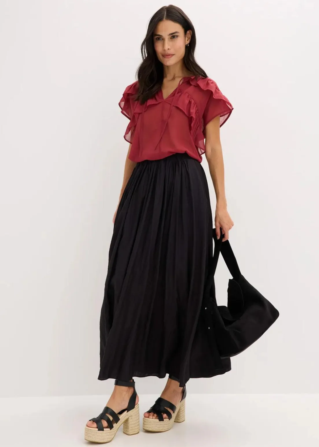 Maxirock aus strukturiertem Crinkle