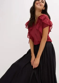 Maxirock aus strukturiertem Crinkle