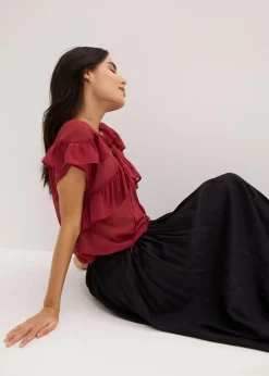 Maxirock aus strukturiertem Crinkle