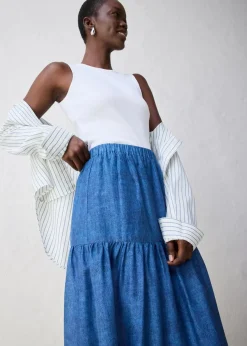 Maxirock mit Seidenanteil