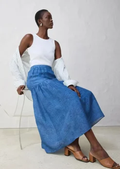 Maxirock mit Seidenanteil