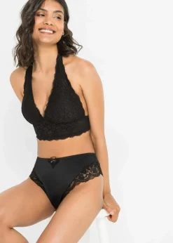 Maxislip mit blumiger Spitze