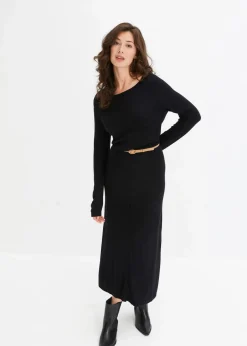 Maxi-Strickkleid aus Viskose-Mix