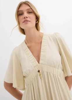 Maxi-Stufenkleid aus fließender Viskose