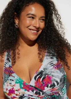 Medium Shape-Badeanzug in Wickeloptik