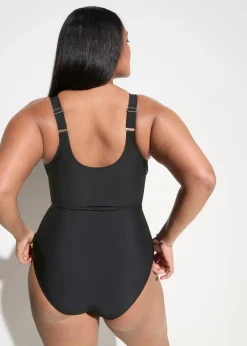 Medium Shape-Badeanzug mit tiefem Ausschnitt