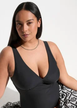 Medium Shape-Badeanzug mit tiefem Ausschnitt