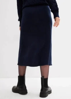 Midi Strickrock aus softem Viskose-Mix