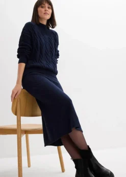 Midi Strickrock aus softem Viskose-Mix