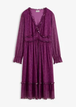 Midi-Jerseykleid aus Mesh