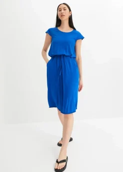 Midi-Jerseykleid aus nachhaltiger Viskose mit Elasthan