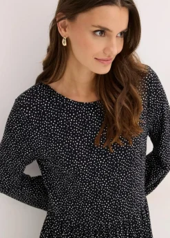 Midi-Jerseykleid aus Viskose-Mix