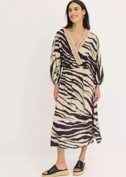 Midikleid aus fließendem Viskose-Mix