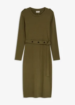 Midikleid aus elastischem Baumwoll-Mix