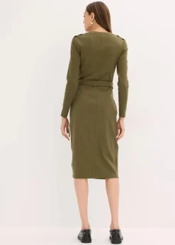 Midikleid aus elastischem Baumwoll-Mix