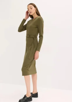 Midikleid aus elastischem Baumwoll-Mix