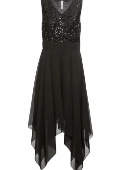 Midikleid aus feinem Chiffon mit Pailletten