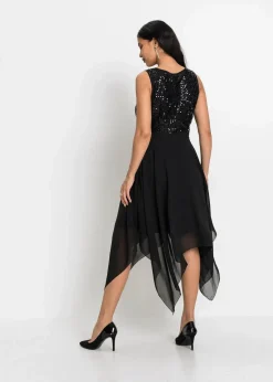 Midikleid aus feinem Chiffon mit Pailletten