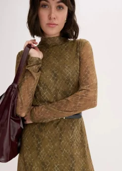 Midikleid aus feinem Mesh