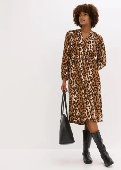 Midikleid aus fließendem Satin