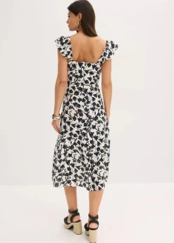 Midikleid aus fließendem Viskose-Mix