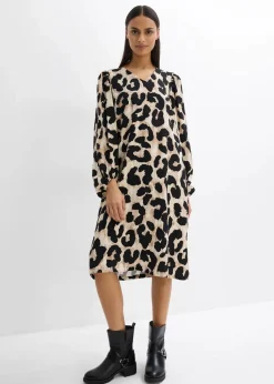 Midikleid aus fließendem Viskose-Mix