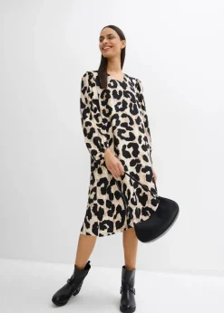 Midikleid aus fließendem Viskose-Mix