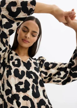 Midikleid aus fließendem Viskose-Mix