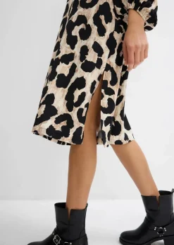 Midikleid aus fließendem Viskose-Mix