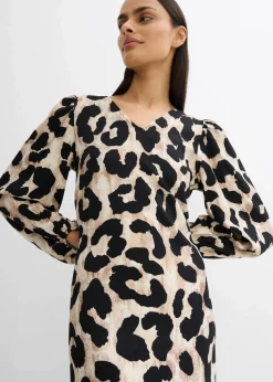 Midikleid aus fließendem Viskose-Mix