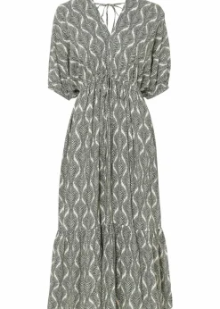 Midikleid aus fließender Viskose