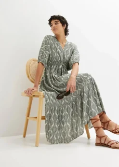 Midikleid aus fließender Viskose