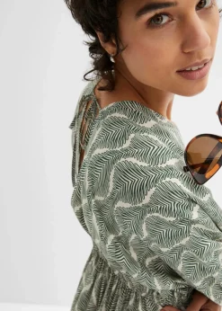 Midikleid aus fließender Viskose