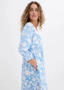 Midikleid aus fließender Viskose