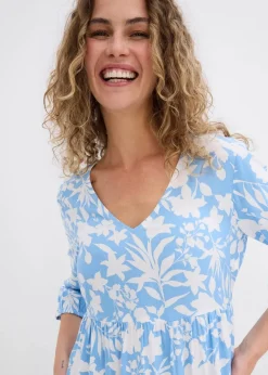 Midikleid aus fließender Viskose