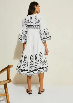 Midikleid aus fließender Viskose