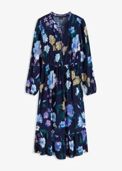 Midikleid aus fließender Viskose