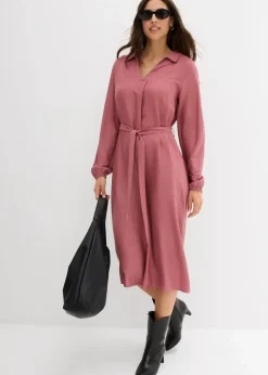 Midikleid aus fließender Viskose