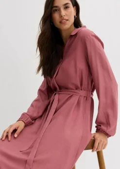 Midikleid aus fließender Viskose