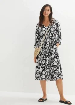 Midikleid aus fließender Viskose