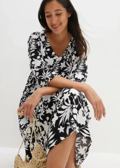 Midikleid aus fließender Viskose