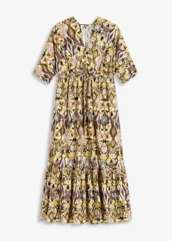 Midikleid aus fließender Viskose