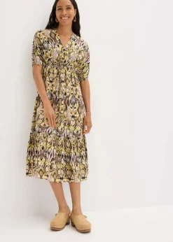 Midikleid aus fließender Viskose